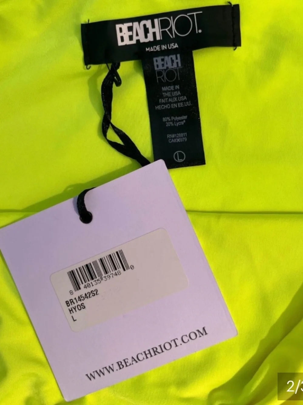 Beach Riot Linda Neon Ombre Scoop One-Piece Swimsuit -NWT-Large